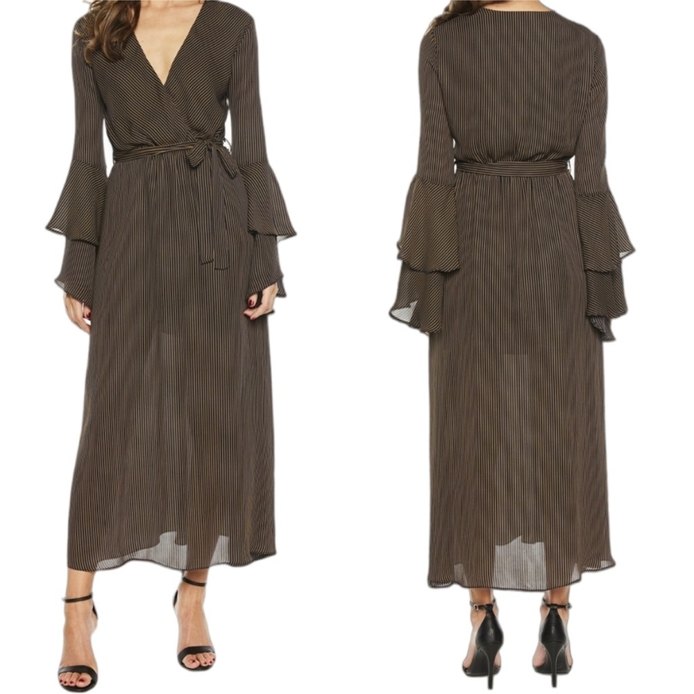 Bardot Striped Wrap Maxi Dress